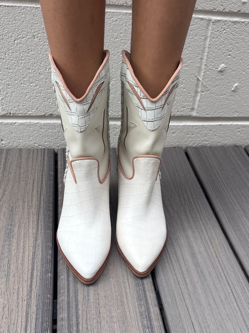Dolce vita Loral Western boot- Ivory